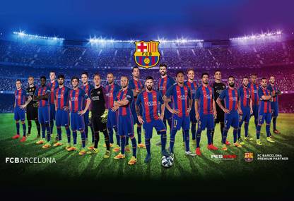 Poster Fcb Barcelona Soccer Football Player Series 1 Wall Poster sl1626 (13x19 Inches, Matte Paper, Multicolor) Fine Art Print