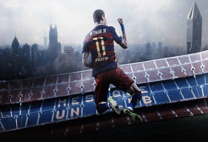 Poster Neymar Wallpaper Large Poster sl1847 (36x24 Inches, Matte Paper, Multicolor) Fine Art Print