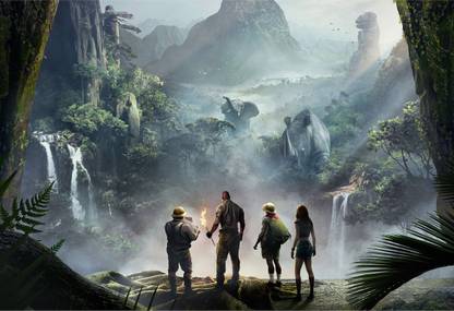 Poster Jumanji Movie Poster Large Poster sl1744 (36x24 Inches, Matte Paper, Multicolor) Fine Art Print