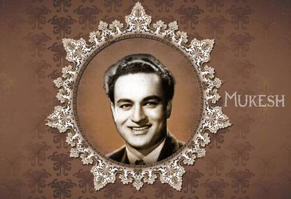 Poster Mukesh Singer Bollywood Large Poster sl1823 (36x24 Inches, Matte Paper, Multicolor) Fine Art Print