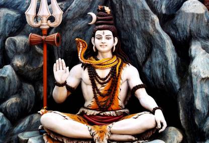 Poster Maha Shivratri Bholenath Wallpaper Large Poster sl1801 (36x24 Inches, Matte Paper, Multicolor) Fine Art Print