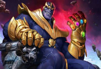 Poster Biggie Dead Body. Marvel Thanos On Throne Large Poster sl1480 (36x24 Inches, Matte Paper, Multicolor) Fine Art Print