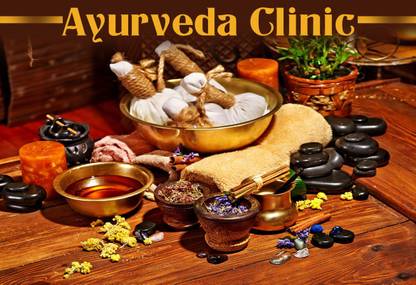 Poster Doctors Poster Ayurveda Clinic Large Poster sl1586 (36x24 Inches, Matte Paper, Multicolor) Fine Art Print