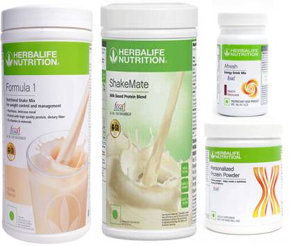 Herbalife Nutrition Formula 1 Shake Vanilla + Protein Powder 200 G + Afresh- Elaichi + Shake Mate Protein Shake