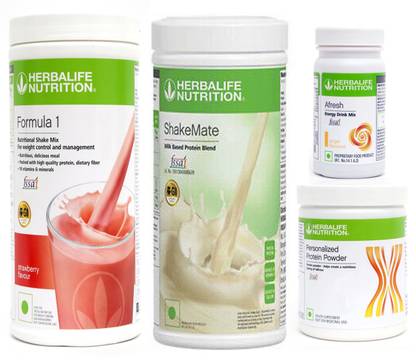 Herbalife Nutrition Formula 1 Shake Strawberry + Protein Powder 200 G + Afresh- Ginger + Shake Mate Protein Shake