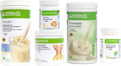 HERBALIFE Formula 1 Shake Kulfi+Protein 200G+ Afresh Lemon+Shake Mate+Cell U Loss Protein Shake