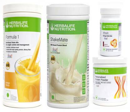 Herbalife Nutrition Formula 1 Shake Mango+ Protein Powder 200 G + Afresh - Elaichi + Shake Mate Protein Shake