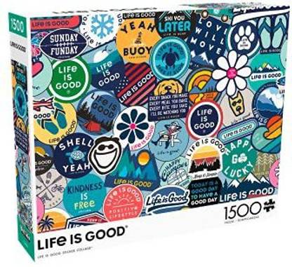 Buffalo Games Life is Good Sticker Collage - 1500 Piece Jigsaw Puzzle