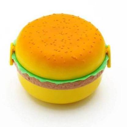 Kp Enterprise Plastic Burger Shape Lunch Box Tiffin 3 Containers (1000 ml) 3 Containers Lunch Box