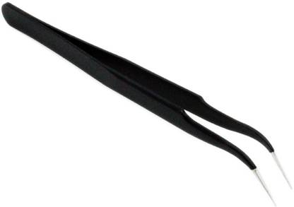 Luxuro Stainless steel tweezer black coated non magnetic for electronics Pack of 1
