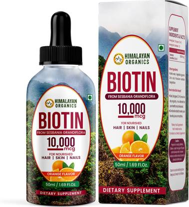 Himalayan Organics Liquid Biotin 10000mcg Drops For Hair Growth, Glowing Skin & Strong Nails