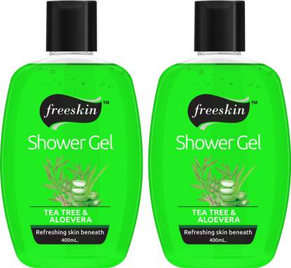 Free Skin Tea Tree and Aloevera Shower Gel, 400ml each, PACK OF 2
