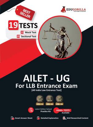 AILET UG Book 2023  - 10 Full-length Mock Tests + 9 Sectional Tests (1900+ Solved Questions) | Free Access to Online Tests