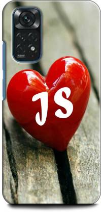 INDICRAFT Back Cover for REDMI Note 11 J S, J LOVES S, NAME, ALPHABET, JS LOVE, HART, BLUE