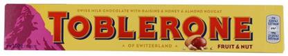 Toblerone Fruit & Nut Milk Chocolate 100gm Bars