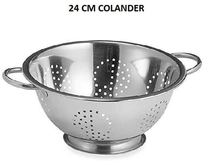 KARFE Stainless Steel Colander 24cm Mango Punching Strainers(Pack of 1) Colander
