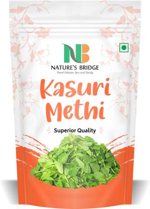 Nature's Bridge Kasuri Methi | Dry Fenugreek Leaves | Organic Nagauri Kasoori Methi - (200 gm)