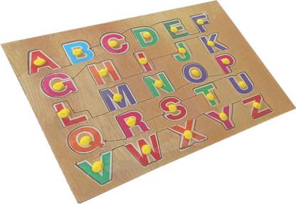 Poktum Wooden Alphabet Puzzles, ABC Puzzle Board for Toddler Educational Learning Toys