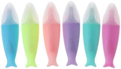 DELITON unique Fish Shape Multicolor Highlighter Pen Marker (set of 6 pcs)
