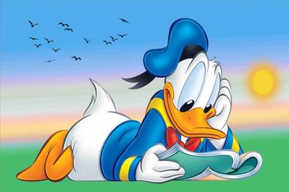 Donald Duck-Mickey Cartoon Poster Paper Print