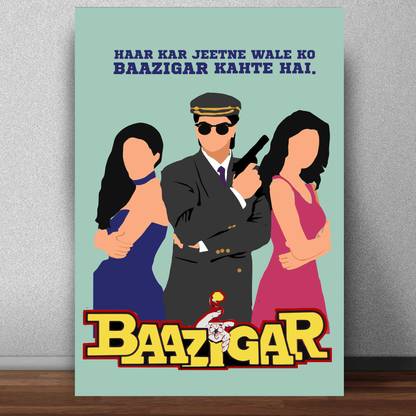Baazigar Movie Poster for Room & Office (13 Inch X 19 Inch, Rolled) Multi colorl Poster for Room & Office (13 inch X 19 inch, Rolled) Multicolor Paper Print