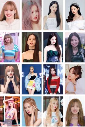 Pack of 16 Blackpink Photocards collection Design-1 | HD+ Quality (4 x 3 Inch) (Size - A7) Photographic Paper