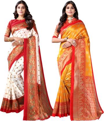 Kanjivaram Cotton Silk Saree with Unstitched Blouse