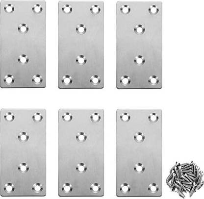 ROSE AHMED 6PCS Mending Plates Heavy Duty Flat Bracket Metal Straight Brace 4 Shelf Bracket