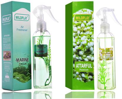 Wildplay Attarful & Marine Room Air Freshener Spray Marine 250ml Room freshener 1pc. and Attarful 250ml Room freshener 1pc.