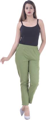 Regular Fit Women Green Trousers
