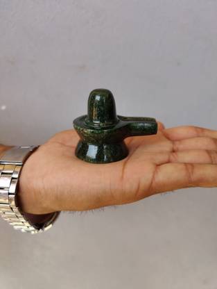 Shivam Vastu Kala Shivling Art Green Panna Shivling / Emerald Shivling / Green Aventurive Shiva Lingam Decorative Showpiece  -  6 cm