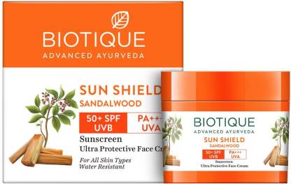 Biotique Sun Shield Sandalwood 50+SPF UVB Sunscreen 