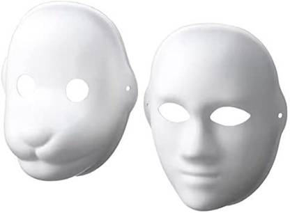 IKEA Mask, set of 2, dog/human/white