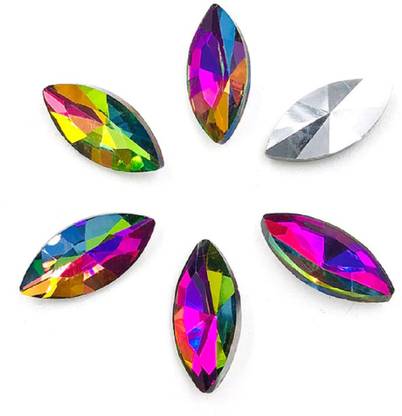 ITS ABOUT ME Multi color Leaf Shape pointback Glue on Rhinestones
