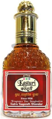 INDRA SUGANDH Pure Attar Kasturi 25 ml. The Rich Divine Fragrance 24 Hours Long Lasting Fragrance Herbal Attar