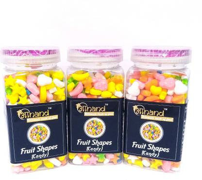 ANAND Fruit Shaped Candy Jar Combo Pack - (Pack of 3, 200 gram) Mint Candy