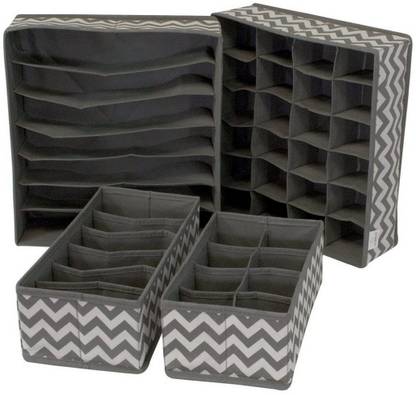 ELITEHOME 4 Pcs Foldable Drawer Organizer Shelf Organizer Drawer Divider Closet Storage Boxes For Clothes, Garments, Socks, Underwear, Bra Drawer Divider