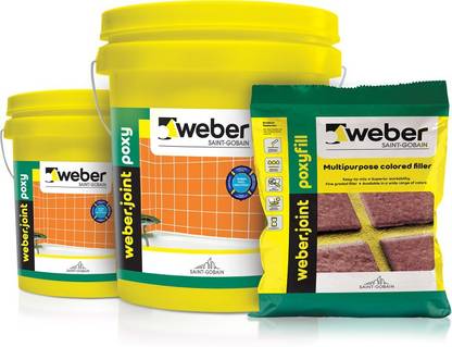 Weber Saint Gobain Tile Epoxy Grout (Jet Black Colour) (5 kg set) Crack Filler