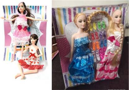 Zest4u Nanhi Pari long haired Desi girl pair doll set with accesories (Multicolour)