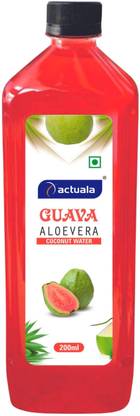 AACTUALA Guava Aloe Vera Coconut Water Fruit Juice, Aloe Vera Juice - 200ml, Pack of 48