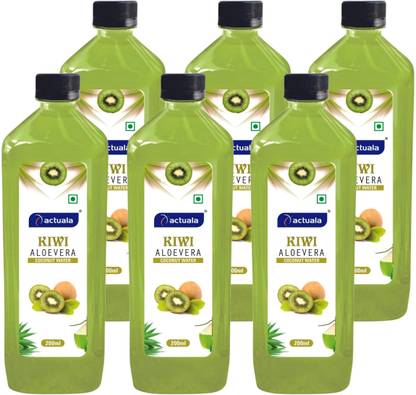 AACTUALA Kiwi Aloe Vera Coconut Water Fruit Juice, Aloe Vera Juice - 200ml, Pack of 6