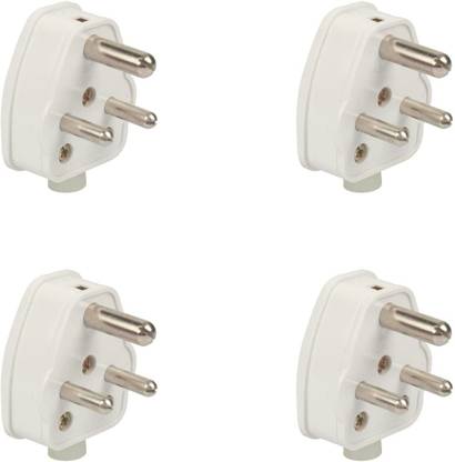 Anchor By Panasonic 6A 3 Pin Plug Top 240V. (White, Pack of 4) Three Pin Plug