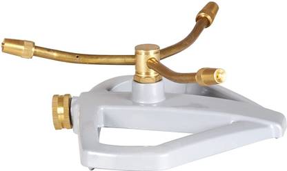 Divine Tree Brass 3 Arms 360 Degree Automatic Rotating Lawn Impulse Sprinkler 1 L Hose-end Sprayer