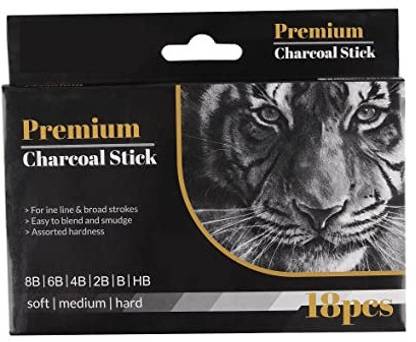 KNAFS 18pc Artist Quality Premium Drawing Shading Charcoal Sticks Pencil
