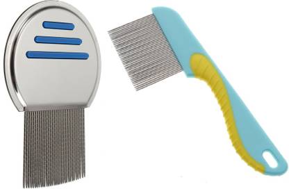 Frackson 2 Pcs Comb Stainless Steel Comb for Head Lice Treatment Removes Nits..