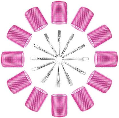 SK TRADERS sk 6Pcs Velcro Hair Rollers Set Hair Curlers with 12 SS clip Hair Curler