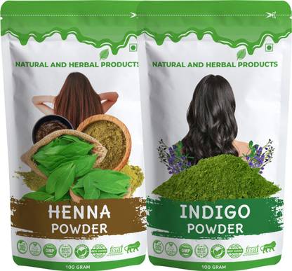 NATURAL AND HERBAL PRODUCTS Henna Indigo Powder | Black Hair Color | Mehandi | Hair Growth | Hair Color