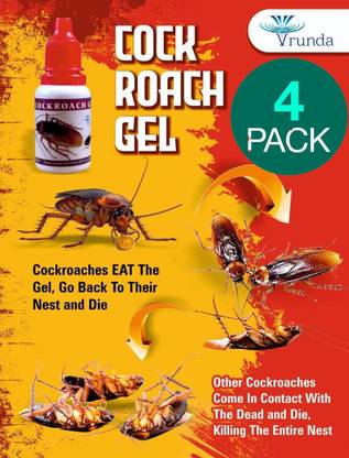 vrunda ultimate cockroach killer "Guaranteed effect" Powerfull (4 x 10 ml)