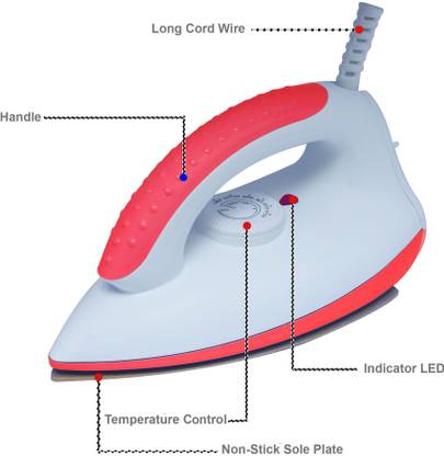 LE - EASE LITE Dry iron press box 360' swivel cord & Thermal Safety feature 750 W Dry Iron
