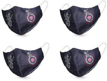 predzthing (PACK OF 4 IPL RCB TEAM COMBO MASK) 3 LAYER COTTON MASK RCB MASK FOR MEN, WOMEN, KIDS, WASAHBLE REUSABLE IPL RCB MASK Cloth Mask